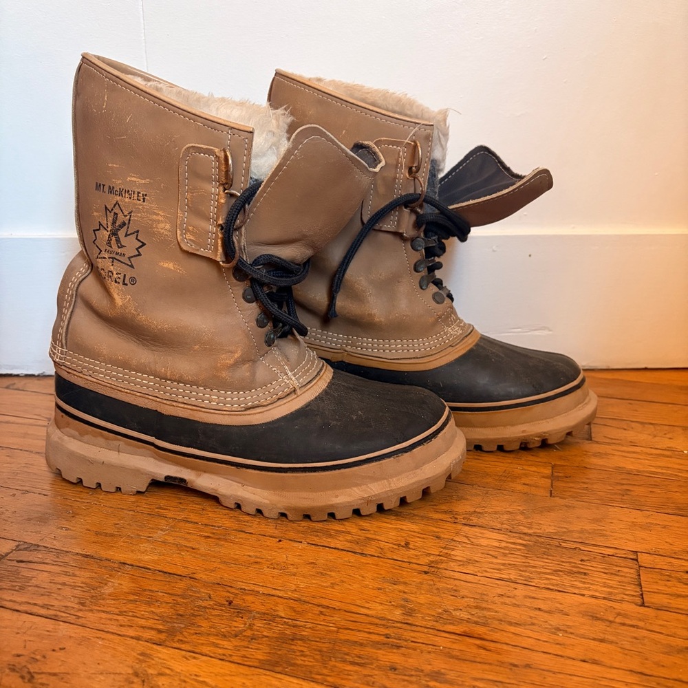 Sorel Mt. McKinley Kaufman Canada Wool Lined Hard Weather waterproof Boots- US 7